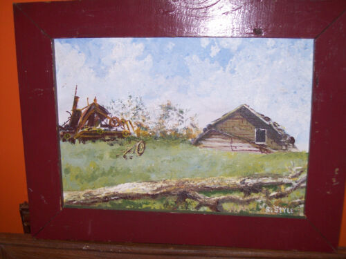 Rustic Original Country Farmhouse Oil Painting Signed Nice Frame Ready To Hang! in Art, Art from Dealers & Resellers, Paintings | eBay