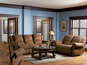 Microfiber Couch on Transitional Microfiber Living Room Recliner Sofa Couch Set Furniture
