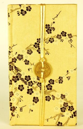 SILK PAPER JOURNAL Gold Cherry Blossom Blank Notebook Asian Diary Gift 7x4" in Books, Accessories, Blank Diaries & Journals | eBay