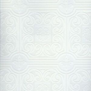 Paintable Wallpaper on Square Ceiling Tile White Textured Paintable Wallpaper 80601103   Ebay