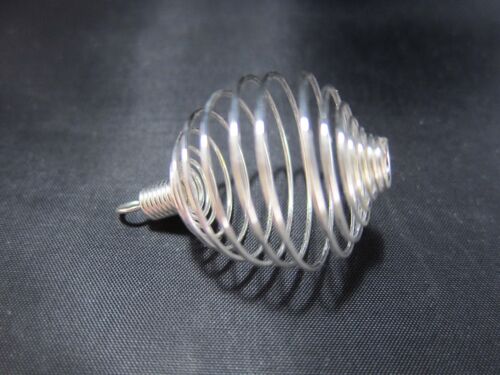 SPIRAL Silvertone Cage 25mm x 20 mm Healing Crystal Tumbled Stone Pendant Charm in Everything Else, Metaphysical, Crystal Healing | eBay