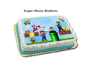 Mario Birthday Cake on Super Mario Brothers Birthday Cake Designs Invitations   Ebay