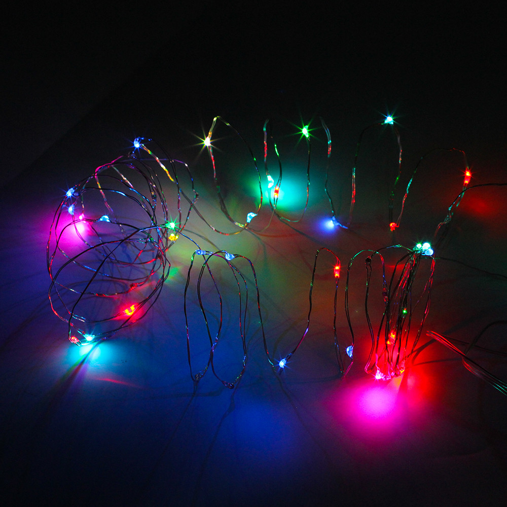 SUPERNIGHT? 5M 16.4Ft 50 LEDs Copper Wire RGB Christmas String Lights by battery eBay