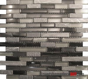 Kitchen Tile Backsplash on Gray Crystal Glass Mosaic Tile Kitchen Backsplash Sink Bath   Ebay