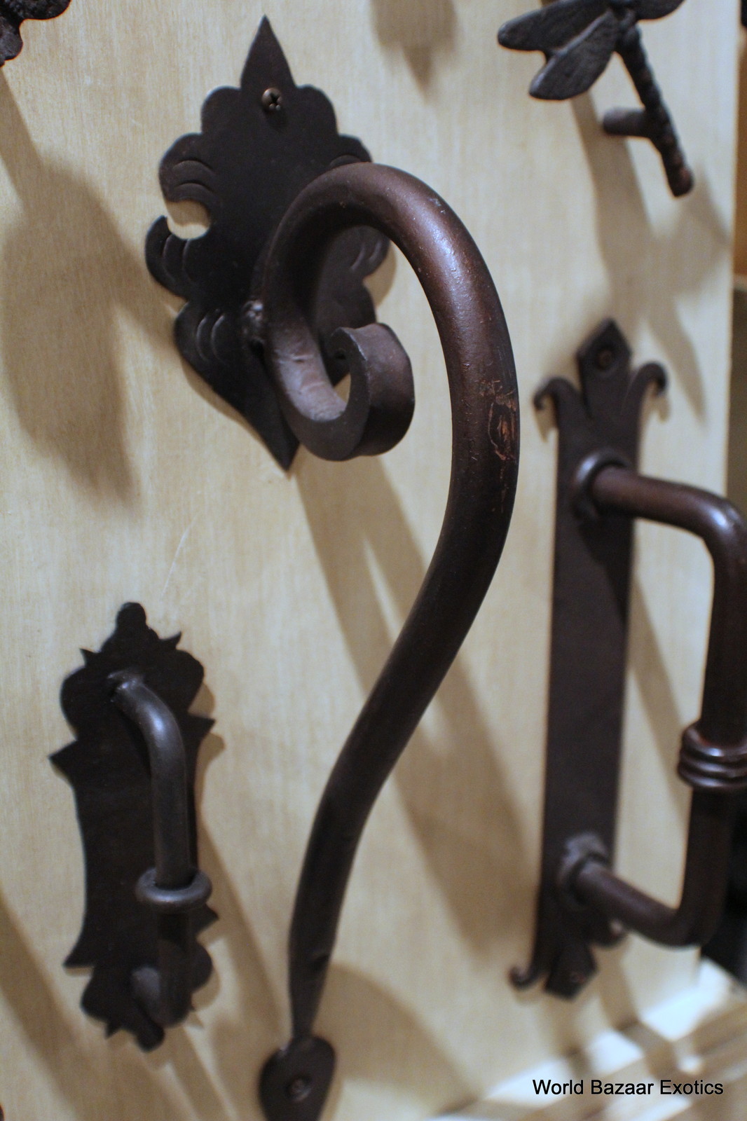 Scroll large Wrought Iron door handle dark bronze finish handmade eBay