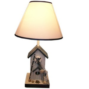 beach motif table lamps on ... -Nautical-Beach-Theme-Blue-White-Beach-Hut-Table-Lamp-/121096620731