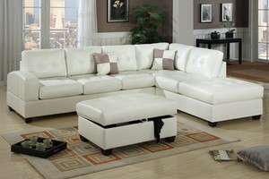 Sectional Sofas Couch Sectional and Reversible Chaise Bonded Leather 2 Piece Set
