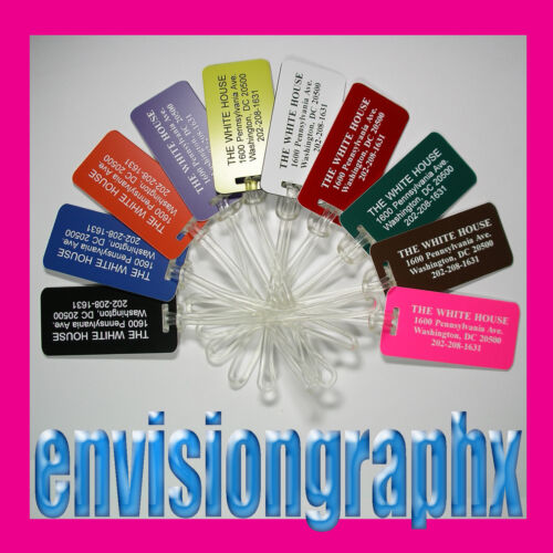 Set of 5 Custom Plastic Engraved LUGGAGE ID TAGS in Travel, Luggage Accessories, Luggage Tags | eBay