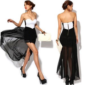 Bandeau Dress on Bandeau Strapless Chiffon Asymmetric Cocktail Party Evening Dresses