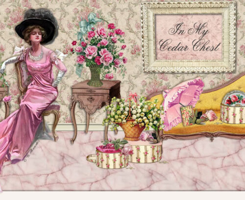 Shabby Vtg Chic Pink Roses Victorian Boutique Elegant Ebay Auction Template IMCC in Everything Else, eBay User Tools | eBay