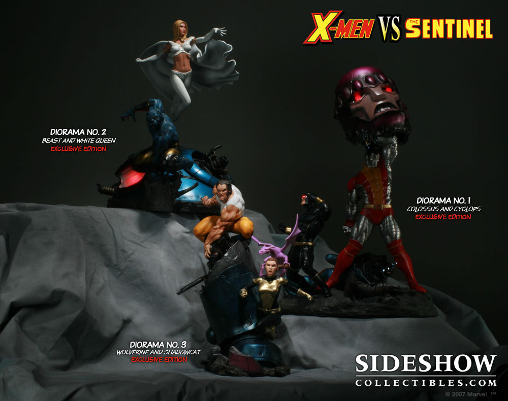 sentinel vs xmen statue