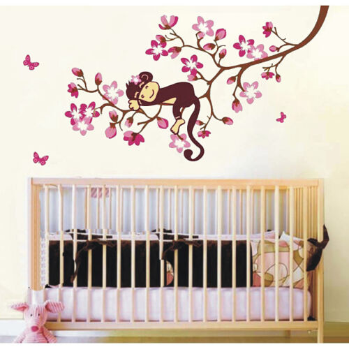 Sleeping Monkey on tree wall decal for baby bedroom nursery wall art mural in Baby, Nursery Decor, Wall Decor | eBay