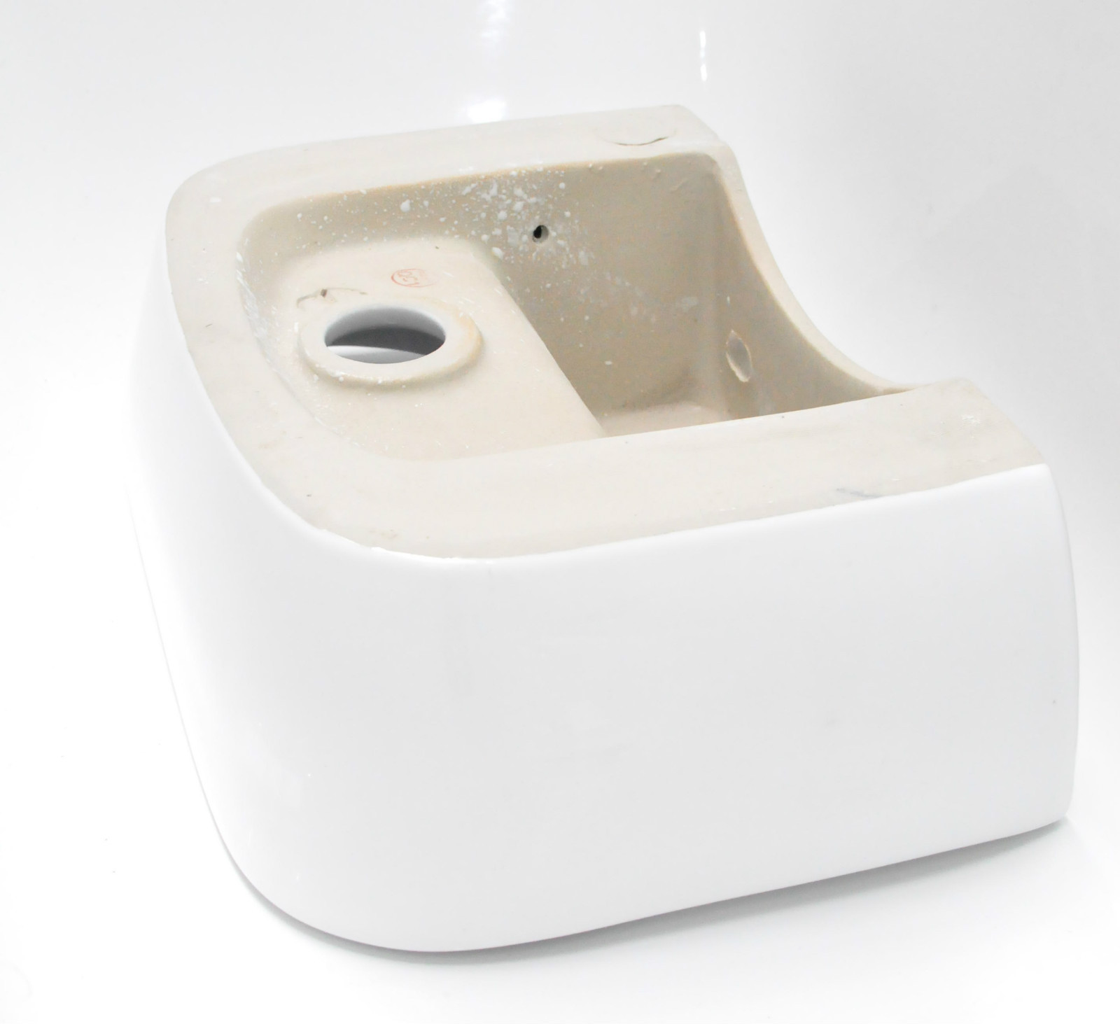 Small Compact Round D Shaped Cloakroom Basin Bathroom Sink Wall Hung ...