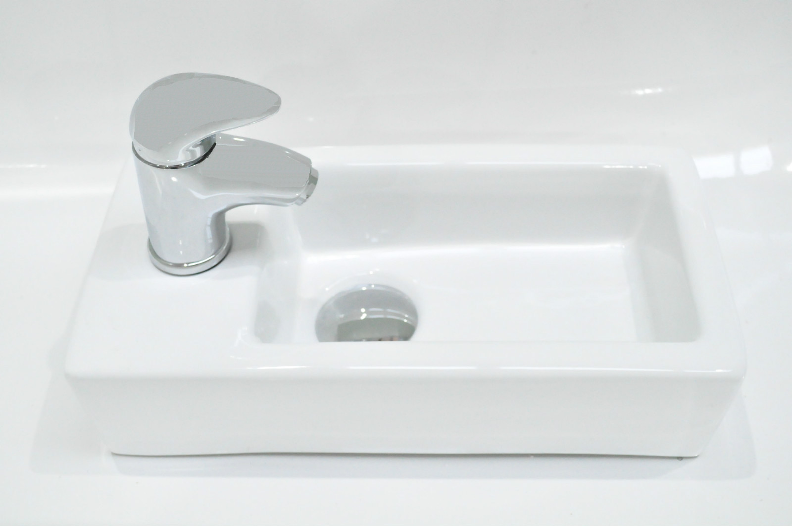 Small Compact Square Rectangle Cloakroom Basin Bathroom Sink Wall Hung ...