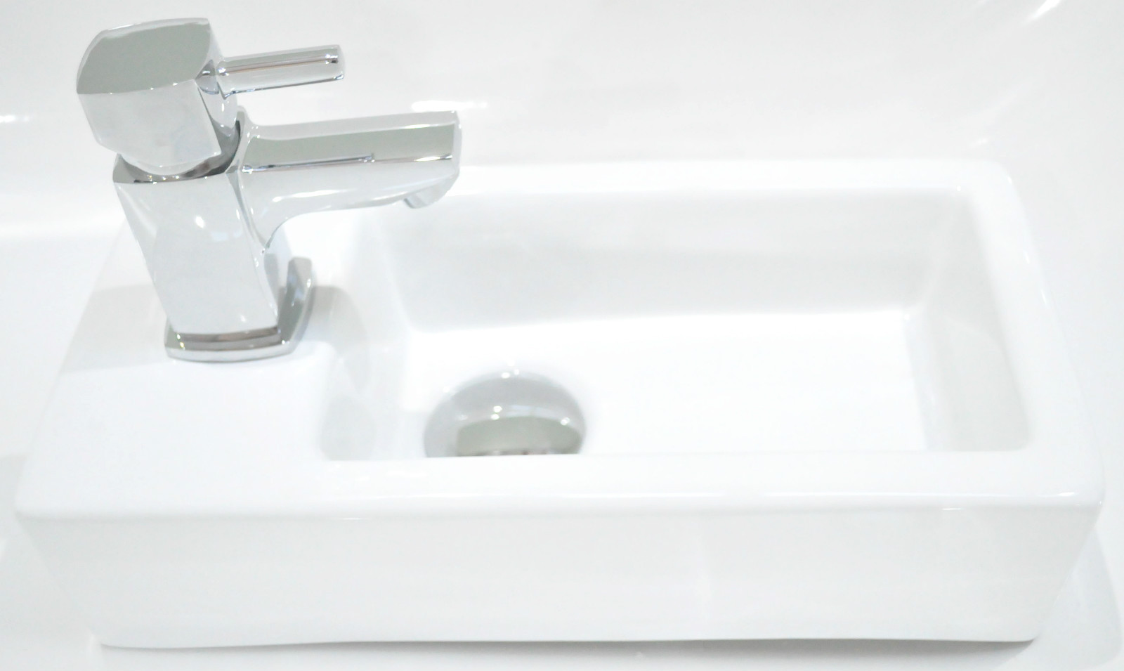 Small Compact Square Rectangle Cloakroom Basin Bathroom Sink Wall Hung ...