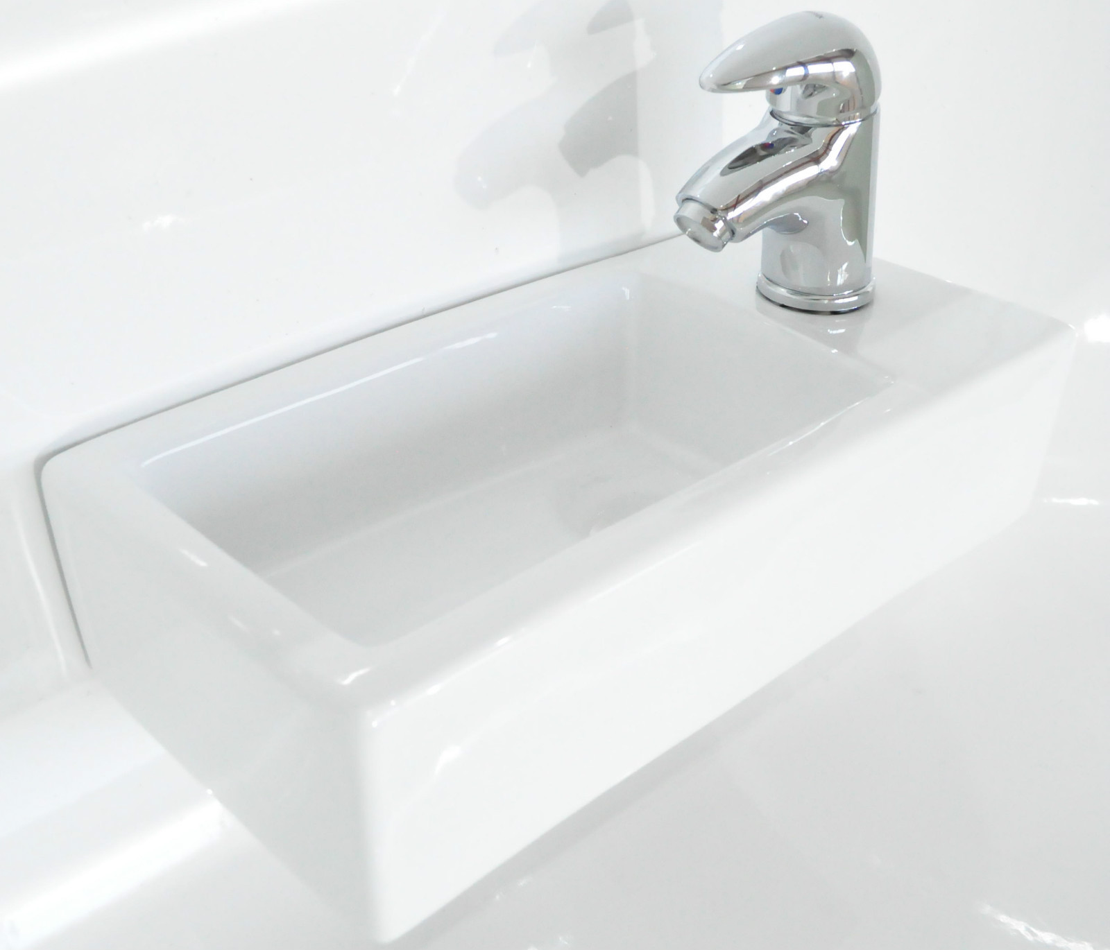 Small Compact Square Rectangle Cloakroom Basin Bathroom Sink Wall Hung ...
