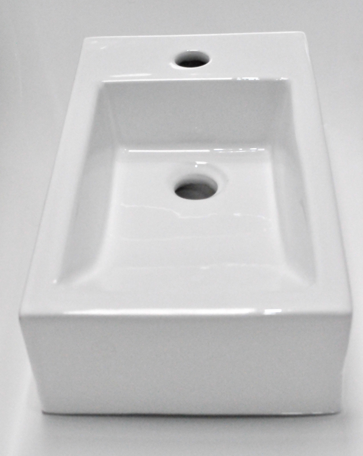 Small Compact Square Rectangle Cloakroom Basin Bathroom Sink Wall Hung ...