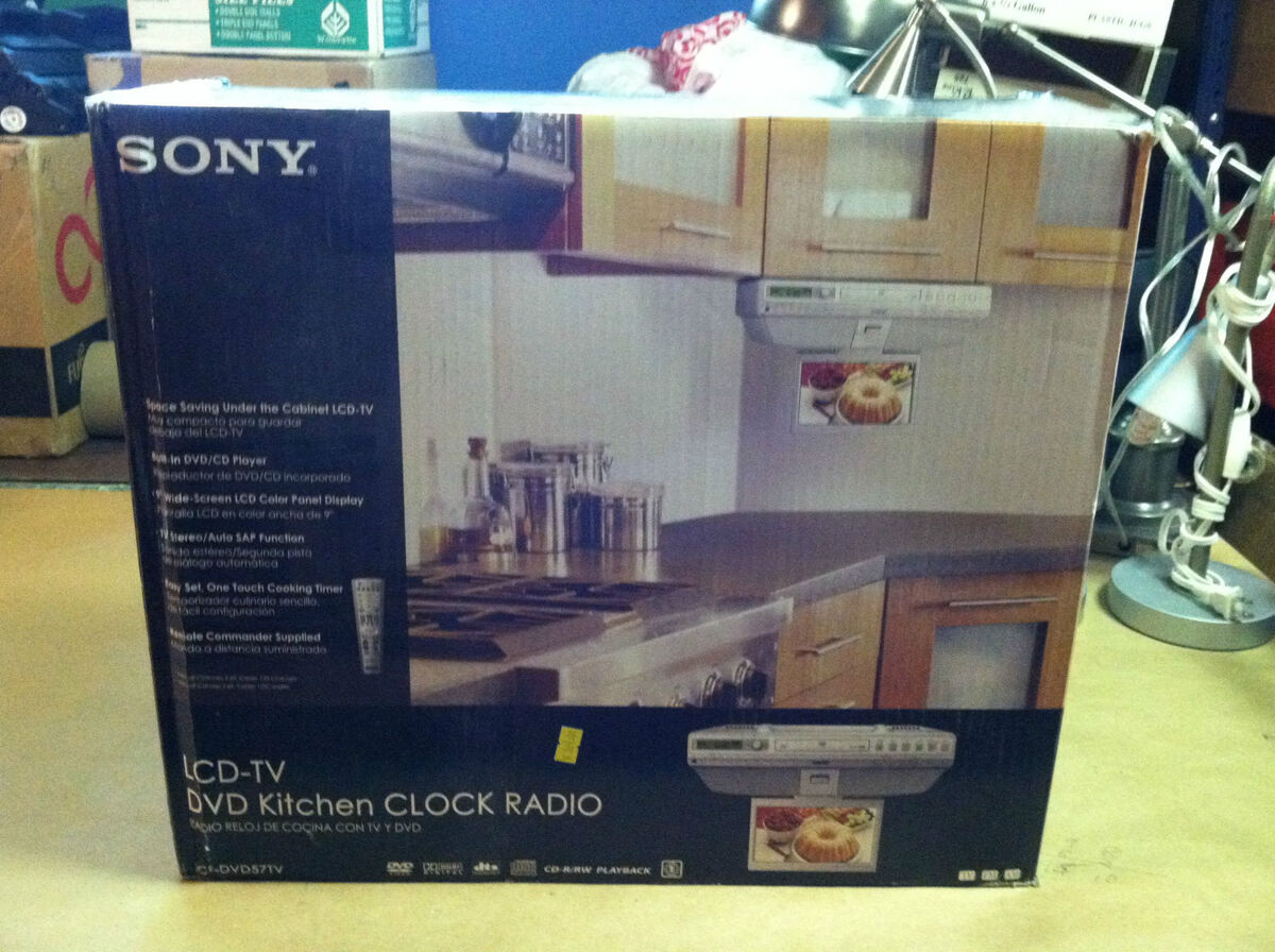 Sony Icf Dvd57tv Kitchen 9 Lcd Tv Dvd Cd Fm Clock Radio Combo On