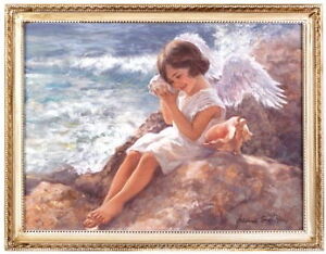 Spiritual Wall Decor Bless Home Delicate Angel Wings Sea Shells ...