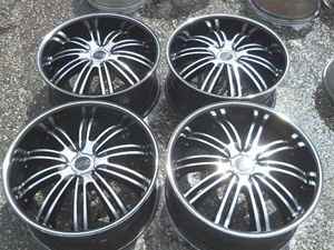 Status Alloy Wheels on Status 20  Black Alloy Wheel Rim Set Universal 5 Lug   Ebay