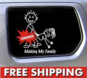 Funny Window Sticker on My Family Decal Funny Window Bumper Sticker Car Nobody Cares   Ebay