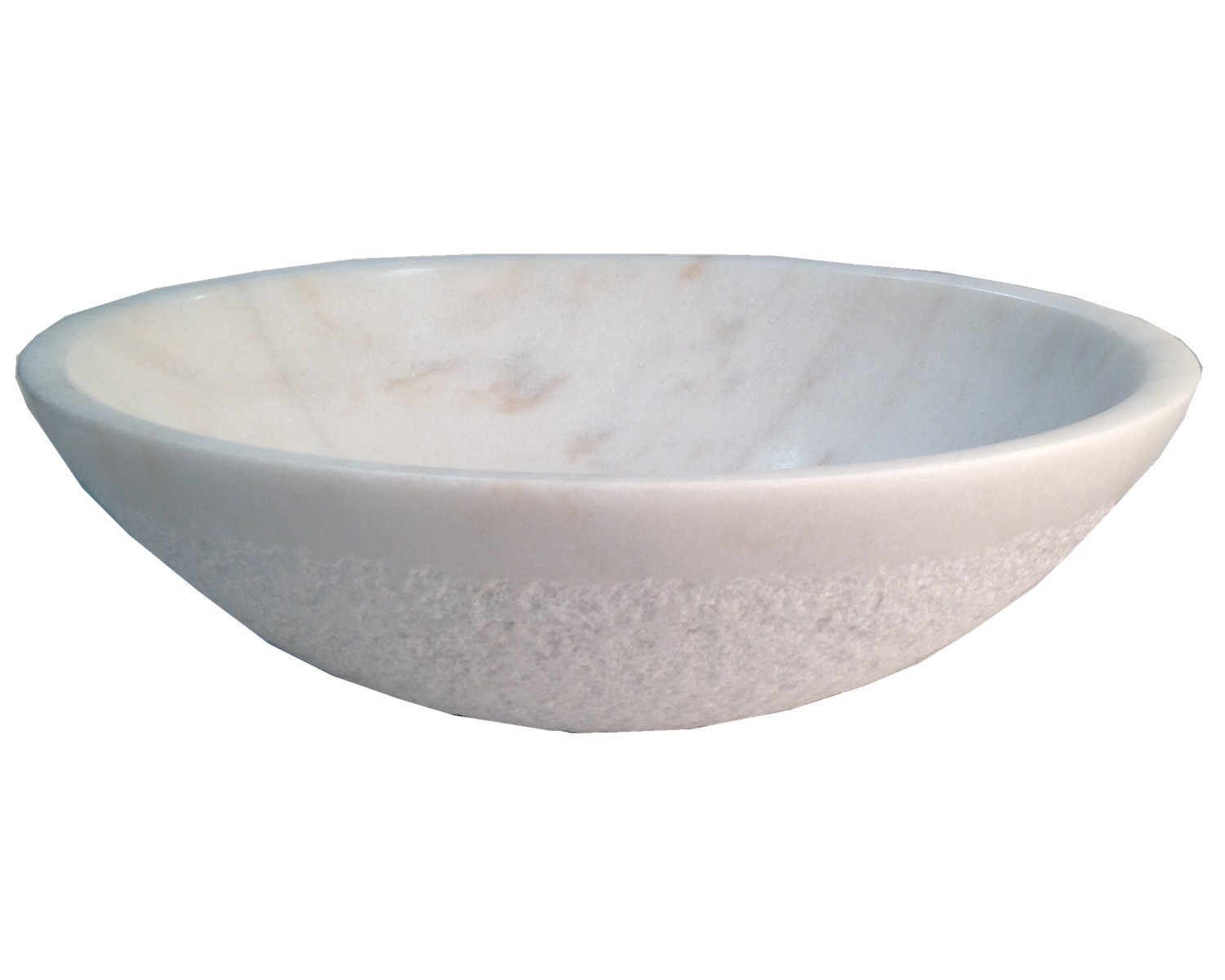 Travertine Stone Vessel Sink for Bathroom Polished & Smooth inside and ...