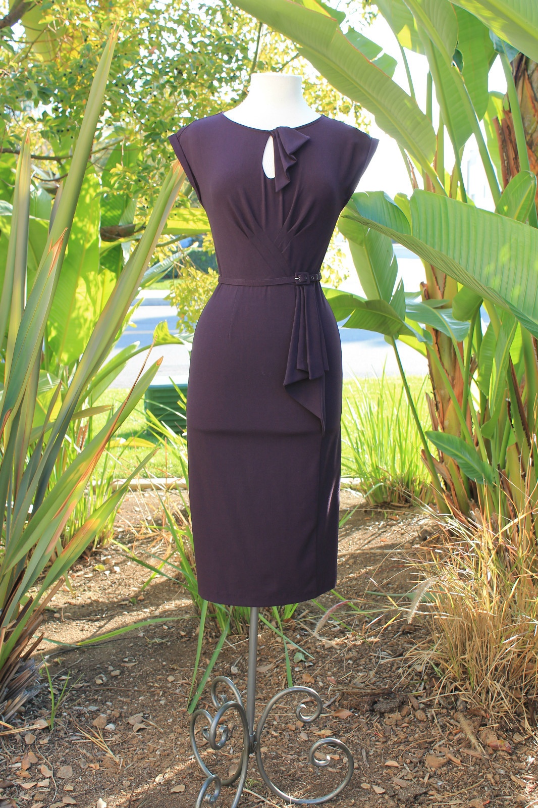 so classy Eggplant color dress, Retro dress, Eggplant dress