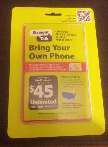 Straight Talk BYOP Kit (AT&T) w/3 Sim cards & $45 refill card in Cell Phones & Accessories, Phone Cards & SIM Cards, SIM Cards | eBay