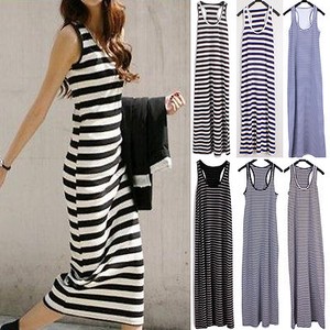  Dress on Full Length Racerback Cotton Spandex Long Maxi Tank Sun Dress   Ebay