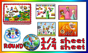 Super Mario Bros Birthday Party Ideas on Super Mario Bros Birthday Cake Topper Edible Icing Image Photo Sheet