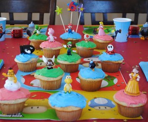 Mario Birthday Cakes on Super Mario Brother Cupcake Cake Toppers   Decorations   Party Favors