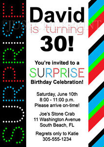 80th Birthday Party Invitations on Surprise Birthday Party Invitation Adult Man Woman Any Colors   Ebay