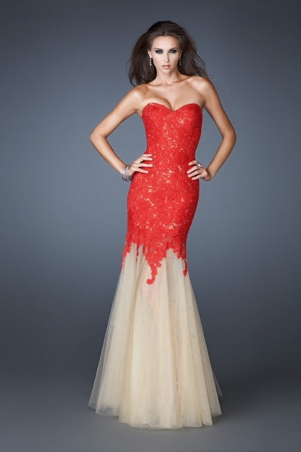 ... Red LaceTulle Mermaid Pageant Dresses Evening Party Prom Dress
