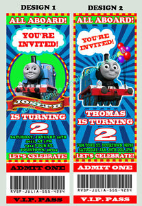 Thomas Birthday Party on Thomas The Tank Train Engine Ticket Birthday Party Invitation