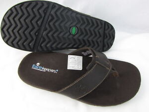 ... TIMBERLAND MENS EARTHKEEPERS ZIG ZAG BROWN LEATHER THONG SANDALS 9