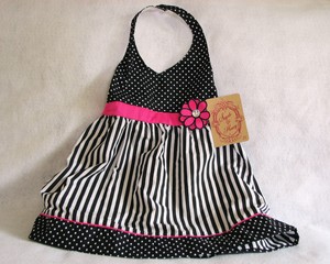 Black  White Polka  Dress on Toddler Chic Black White Stripes Polka Dots Halter Dress By Sugah And