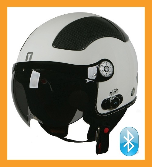TORC T58B 3/4 Open Face Bluetooth Motorcycle Helmet Euro Style DOT White