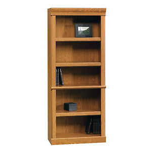 Traditional Library Bookshelf Book Shelf Bookcase Carolina Oak Finish Wood NEW