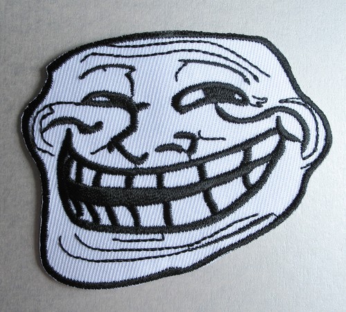 Trollface Iron-on Patch Problem U Mad Cool Troll Face 4Chan Internet