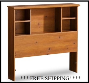  Bookcase Headboard Storage Cubbies Shelf Space Shelves Wood | eBay