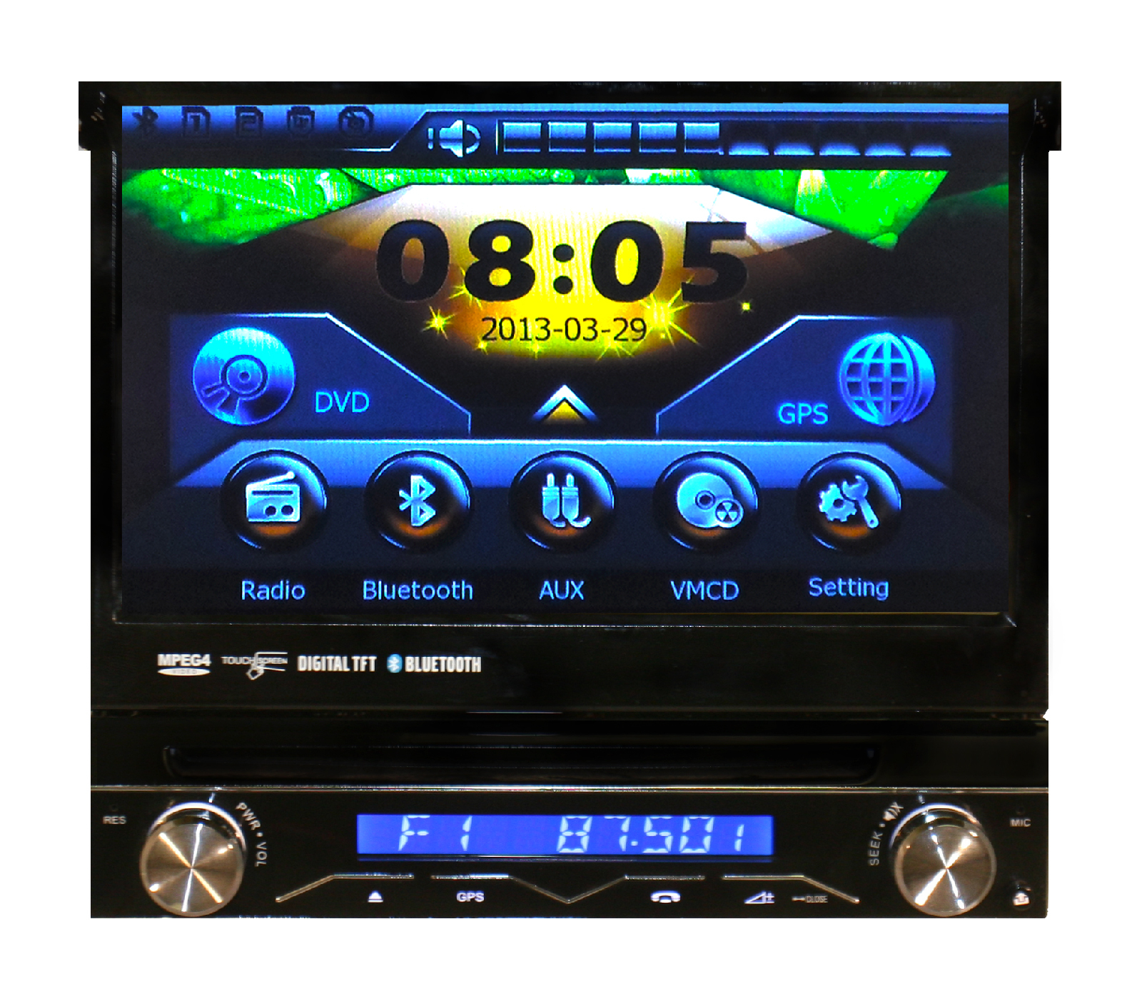 7" Universal Single 1 Din Slide Out GPS Navigation DVD Radio Stereo