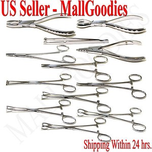 V034 Body Piercing Tools Forceps Clamps Pliers Tongue Belly Septum Nose Lip