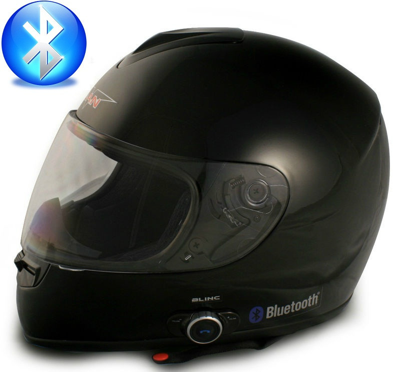 VCAN BLINC V136 Bluetooth Full Face Motorcycle Helmet Black Medium M 2