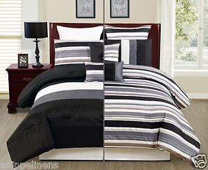 Bedspreads King Black on Piece Reversible King Size Bed In A Bag Comforter Bedding Set Black Nr