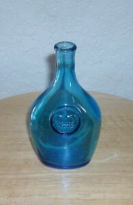wheaton crown bottle flask decanter nj rare hard glass find vintage blue