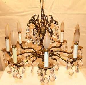 Premier Brass antique Antiques chandelier brass Portal crystal Lighting  made  The Antique  spain UKâ€™s in