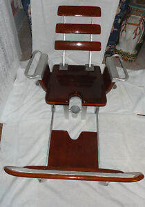 Adjustable Chairs on Vintage Teak Fighting Chair Adjustable Foot Board Removable Back Rest