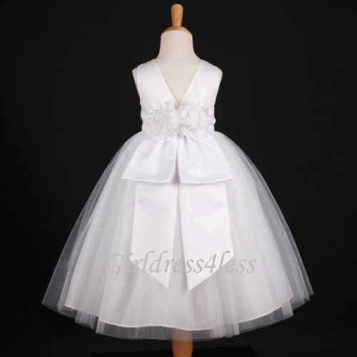 WHITE COMMUNION BAPTISM WEDDING PAGEANT FLOWER GIRL DRESS 12-18M 2 4 6 8 10 12 in Clothing, Shoes & Accessories, Wedding & Formal Occasion, Girls' Formal Occasion | eBay