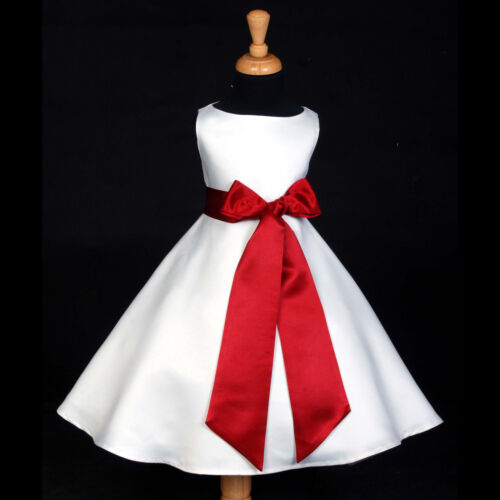 WHITE PAGEANT HOLIDAY APPLE RED A-LINE FLOWER GIRL DRESS 12-18M 2 4 6 8 10 12 14 in Clothing, Shoes & Accessories, Wedding & Formal Occasion, Girls' Formal Occasion | eBay