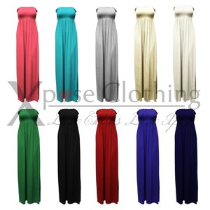 Strapless Maxi Dress on Boobtube Maxi Dresses Strapless Long Summer Dress Holiday   Ebay